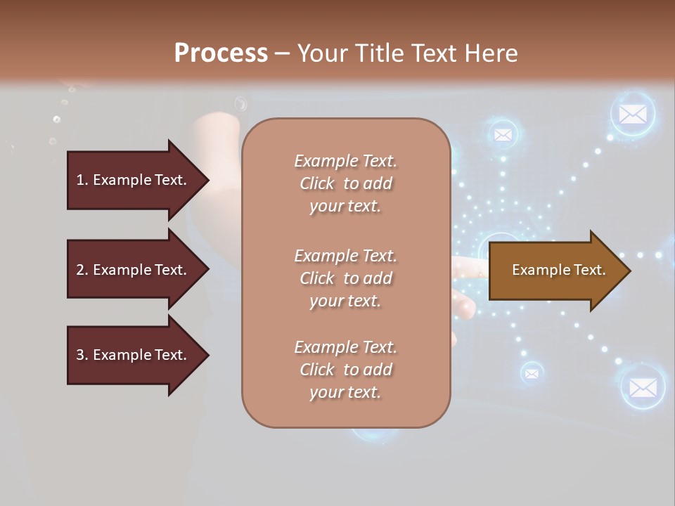 A Woman Holding Out Her Hand With Email Icons Coming Out Of It PowerPoint Template