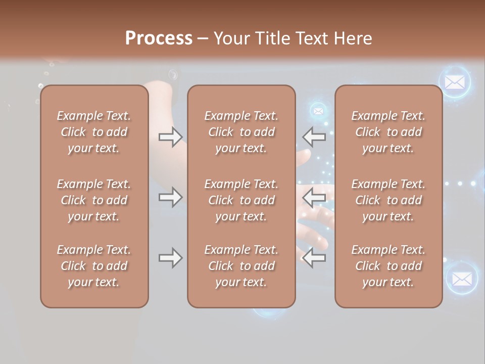A Woman Holding Out Her Hand With Email Icons Coming Out Of It PowerPoint Template