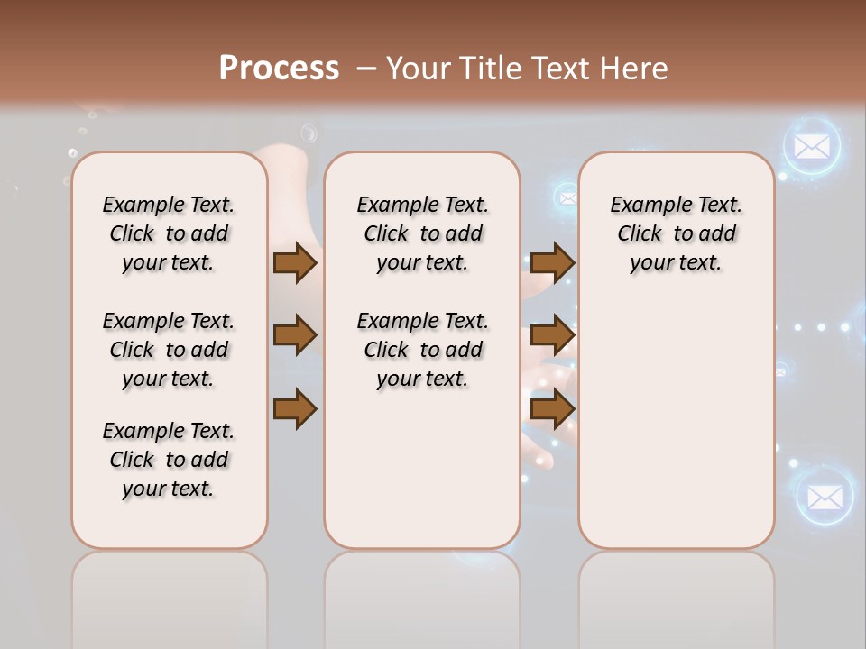 A Woman Holding Out Her Hand With Email Icons Coming Out Of It PowerPoint Template