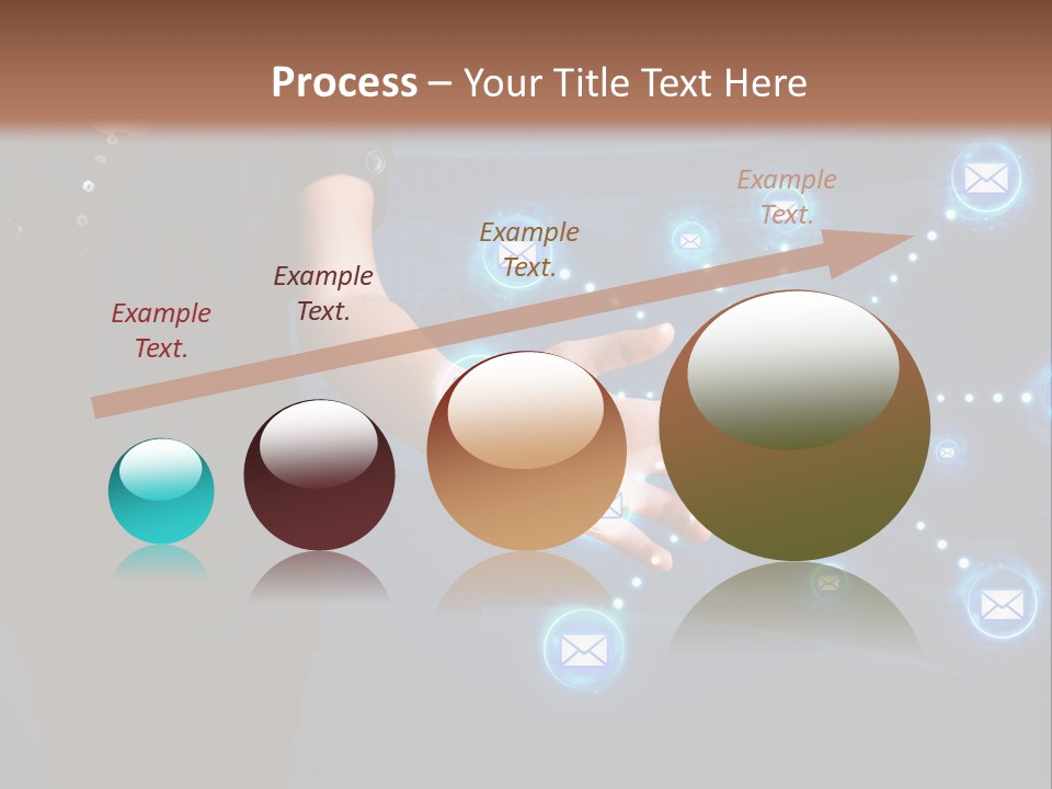 A Woman Holding Out Her Hand With Email Icons Coming Out Of It PowerPoint Template