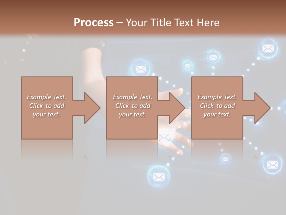 A Woman Holding Out Her Hand With Email Icons Coming Out Of It PowerPoint Template