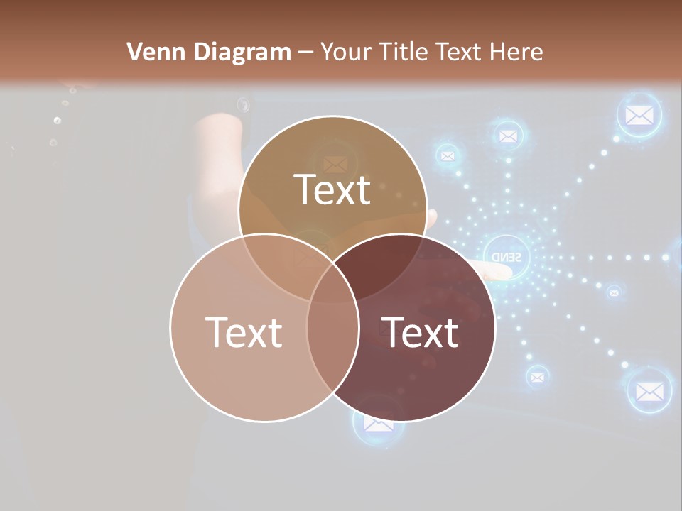 A Woman Holding Out Her Hand With Email Icons Coming Out Of It PowerPoint Template