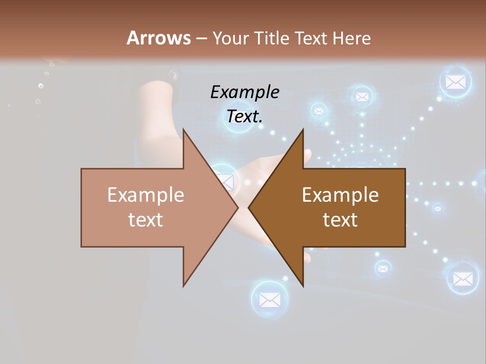 A Woman Holding Out Her Hand With Email Icons Coming Out Of It PowerPoint Template