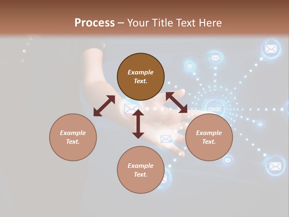 A Woman Holding Out Her Hand With Email Icons Coming Out Of It PowerPoint Template