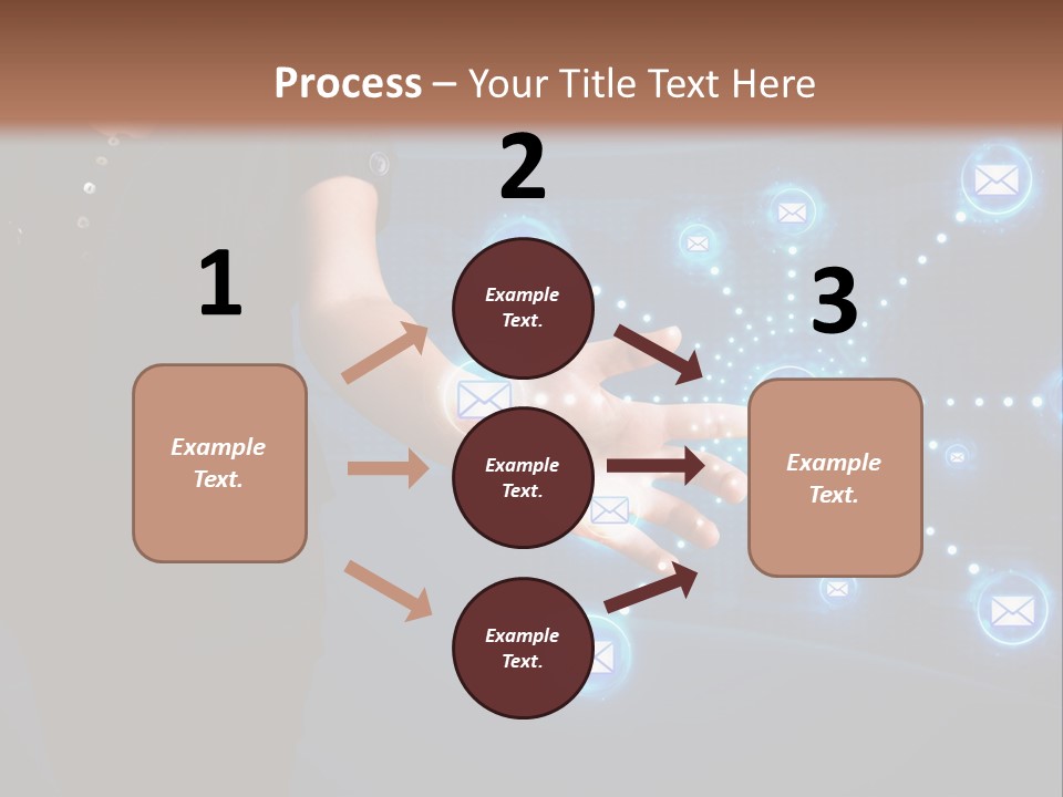 A Woman Holding Out Her Hand With Email Icons Coming Out Of It PowerPoint Template