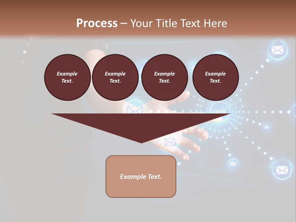 A Woman Holding Out Her Hand With Email Icons Coming Out Of It PowerPoint Template
