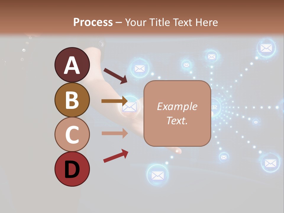 A Woman Holding Out Her Hand With Email Icons Coming Out Of It PowerPoint Template