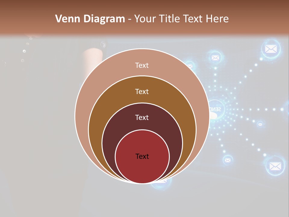 A Woman Holding Out Her Hand With Email Icons Coming Out Of It PowerPoint Template