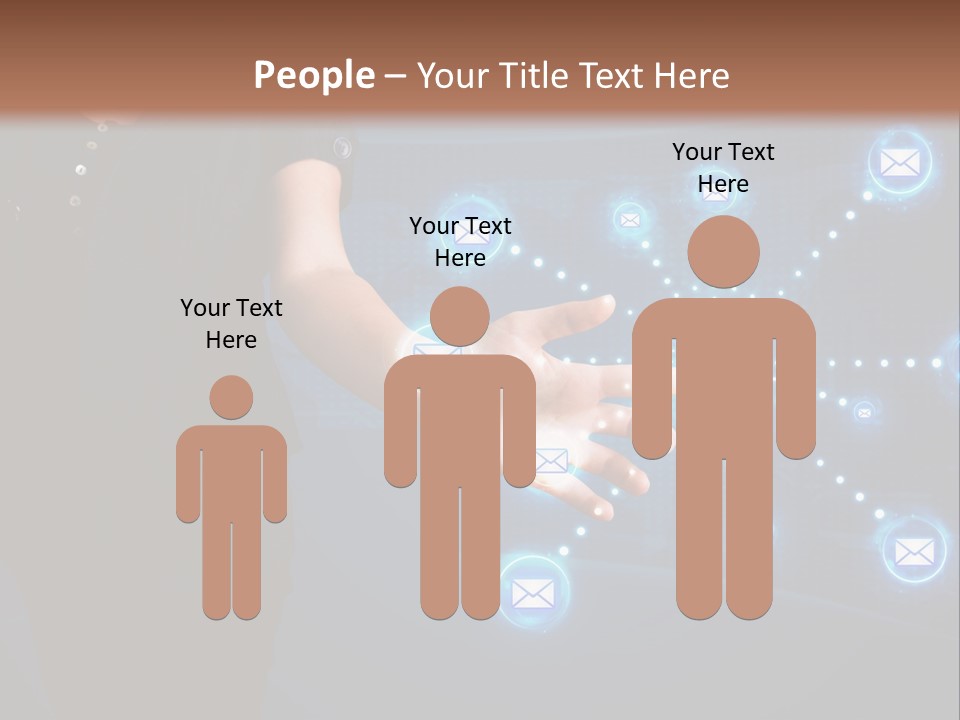 A Woman Holding Out Her Hand With Email Icons Coming Out Of It PowerPoint Template