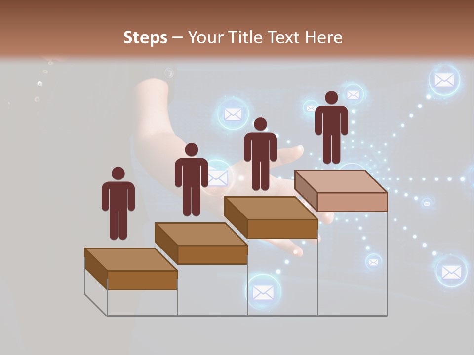 A Woman Holding Out Her Hand With Email Icons Coming Out Of It PowerPoint Template