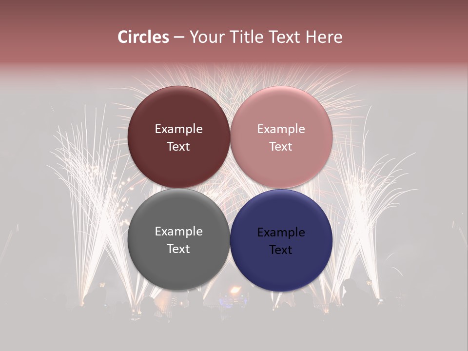 A Group Of People Watching A Fireworks Display PowerPoint Template