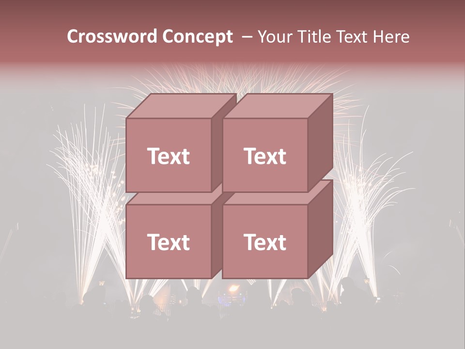 A Group Of People Watching A Fireworks Display PowerPoint Template