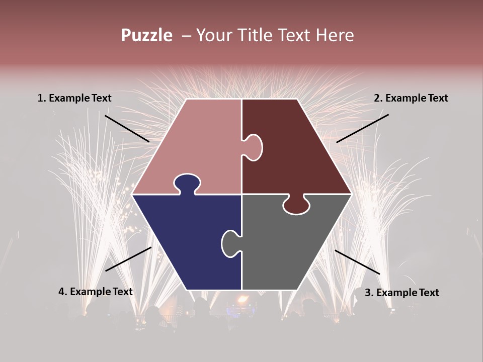 A Group Of People Watching A Fireworks Display PowerPoint Template