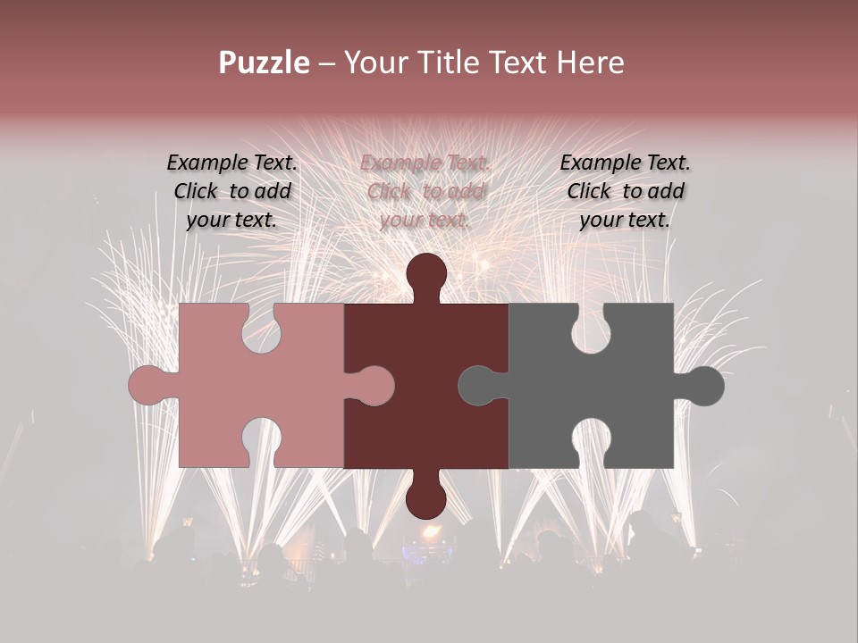 A Group Of People Watching A Fireworks Display PowerPoint Template