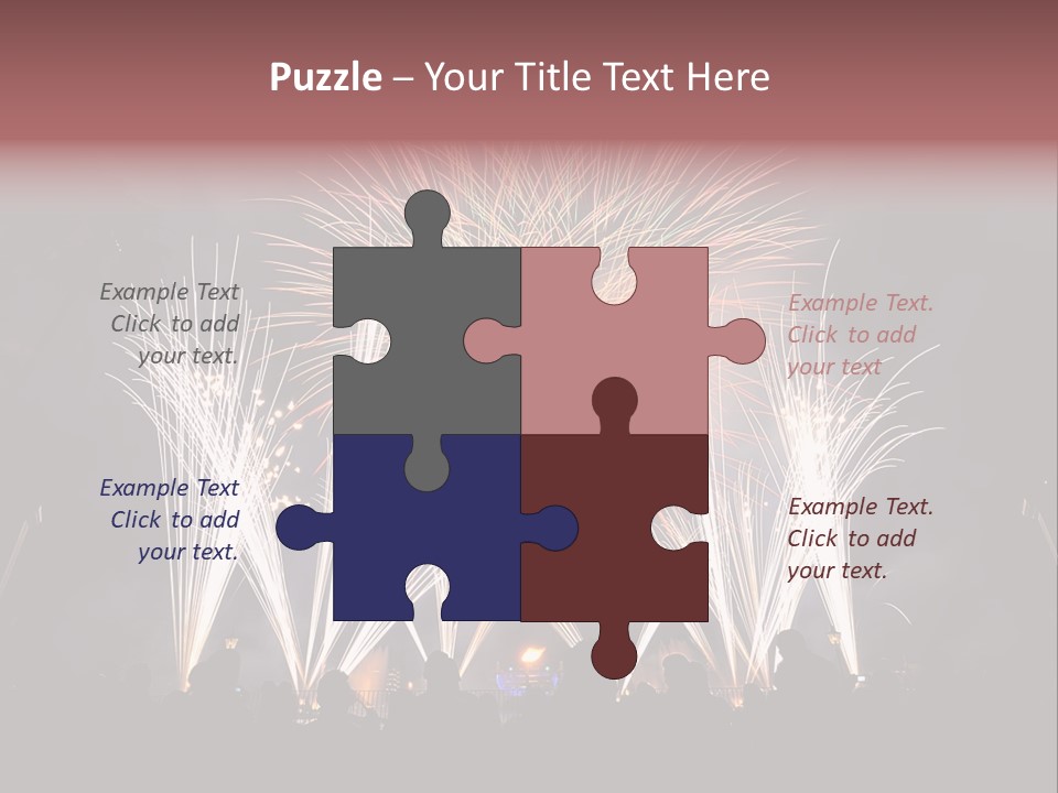 A Group Of People Watching A Fireworks Display PowerPoint Template
