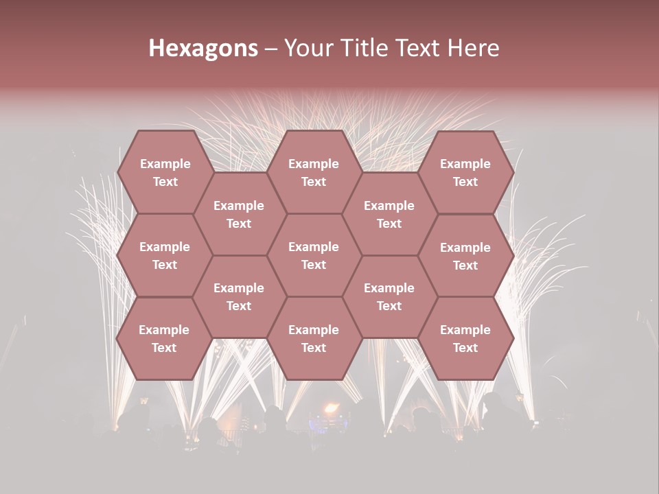 A Group Of People Watching A Fireworks Display PowerPoint Template