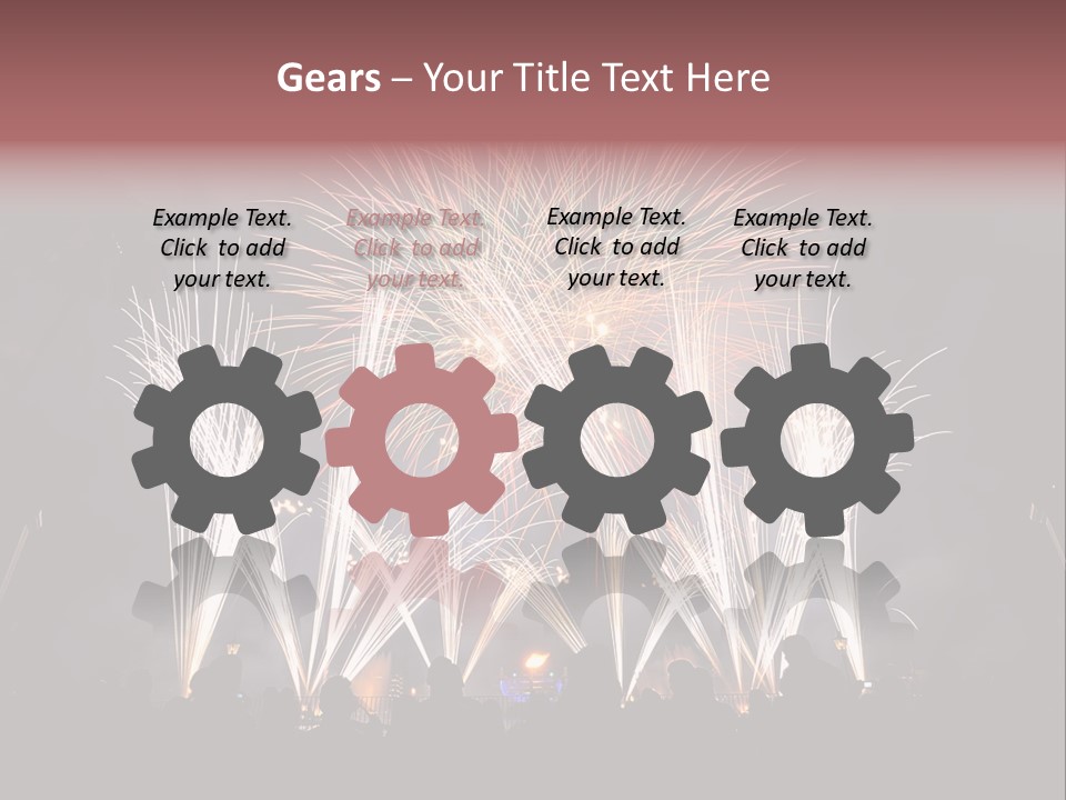 A Group Of People Watching A Fireworks Display PowerPoint Template