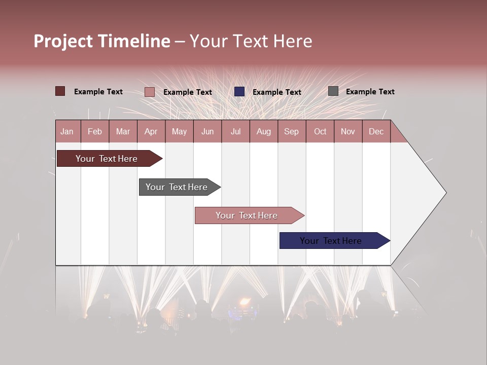 A Group Of People Watching A Fireworks Display PowerPoint Template