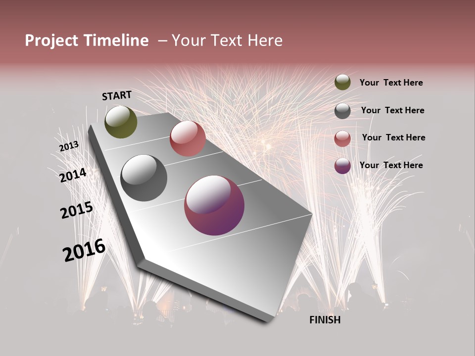 A Group Of People Watching A Fireworks Display PowerPoint Template