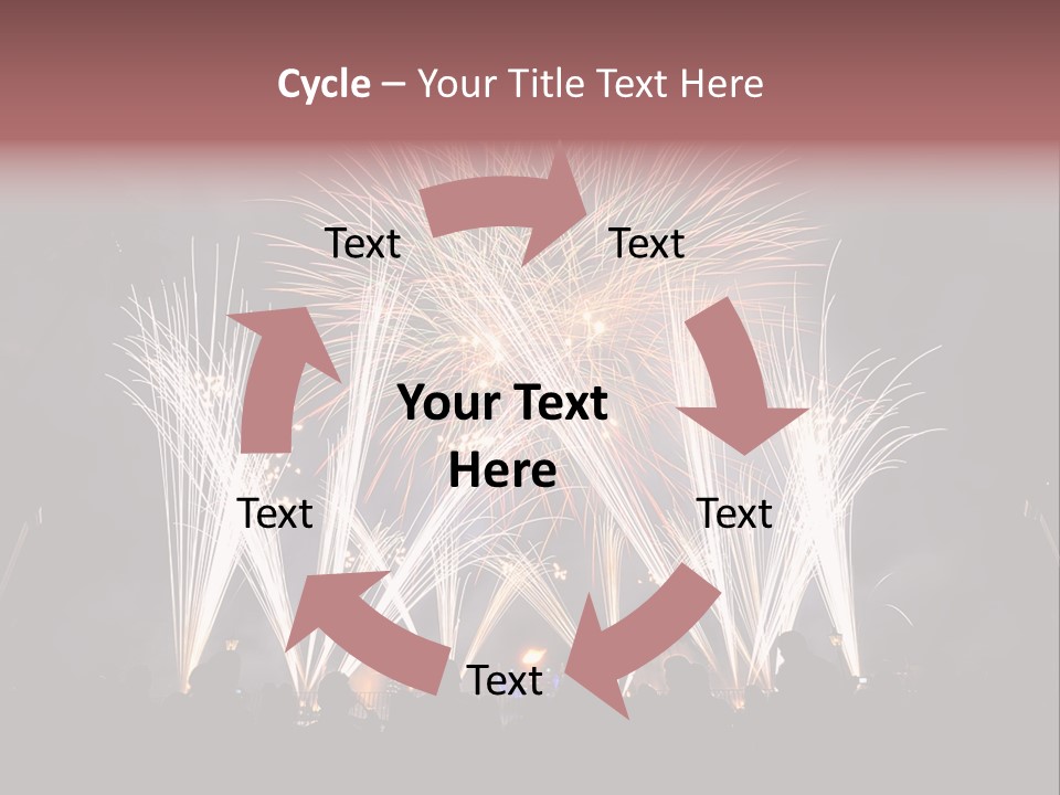 A Group Of People Watching A Fireworks Display PowerPoint Template