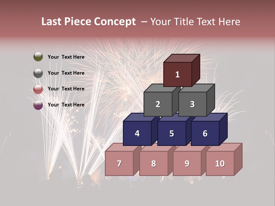 A Group Of People Watching A Fireworks Display PowerPoint Template