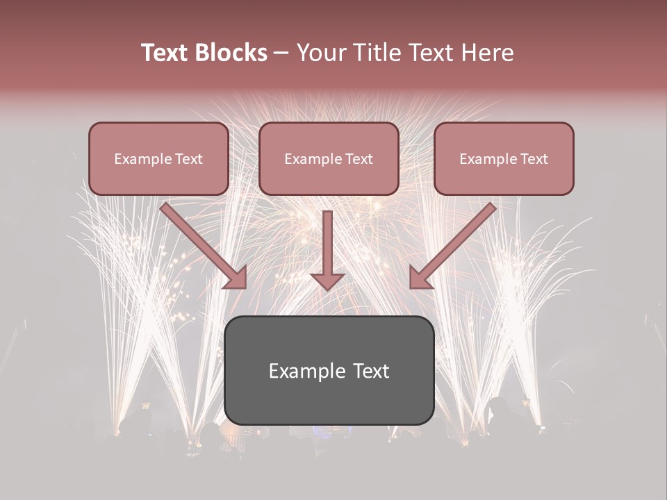 A Group Of People Watching A Fireworks Display PowerPoint Template