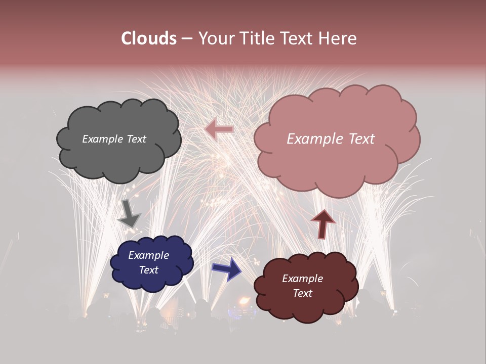 A Group Of People Watching A Fireworks Display PowerPoint Template