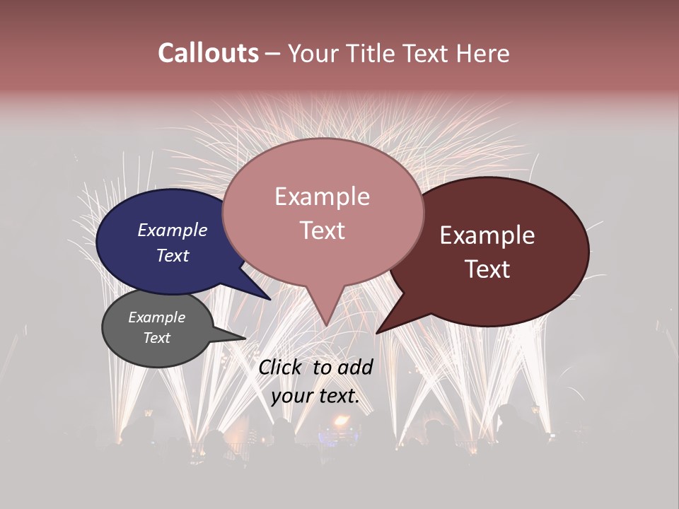 A Group Of People Watching A Fireworks Display PowerPoint Template