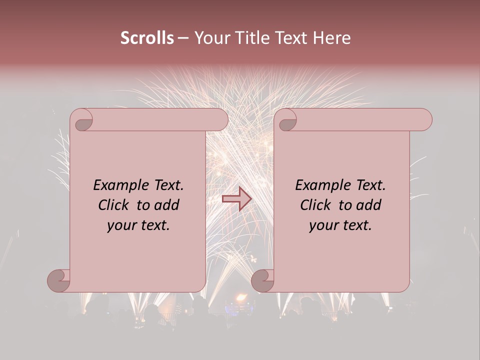 A Group Of People Watching A Fireworks Display PowerPoint Template