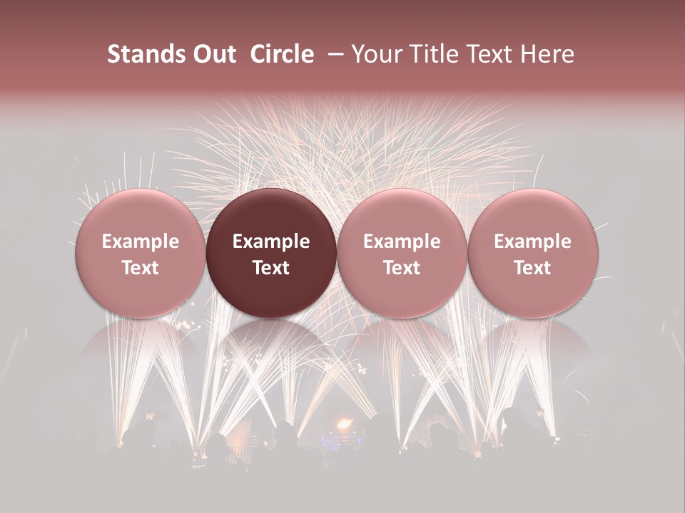 A Group Of People Watching A Fireworks Display PowerPoint Template