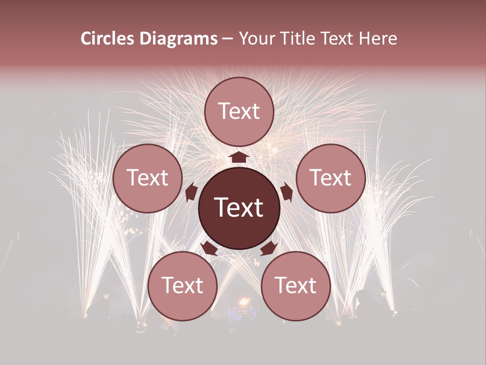 A Group Of People Watching A Fireworks Display PowerPoint Template