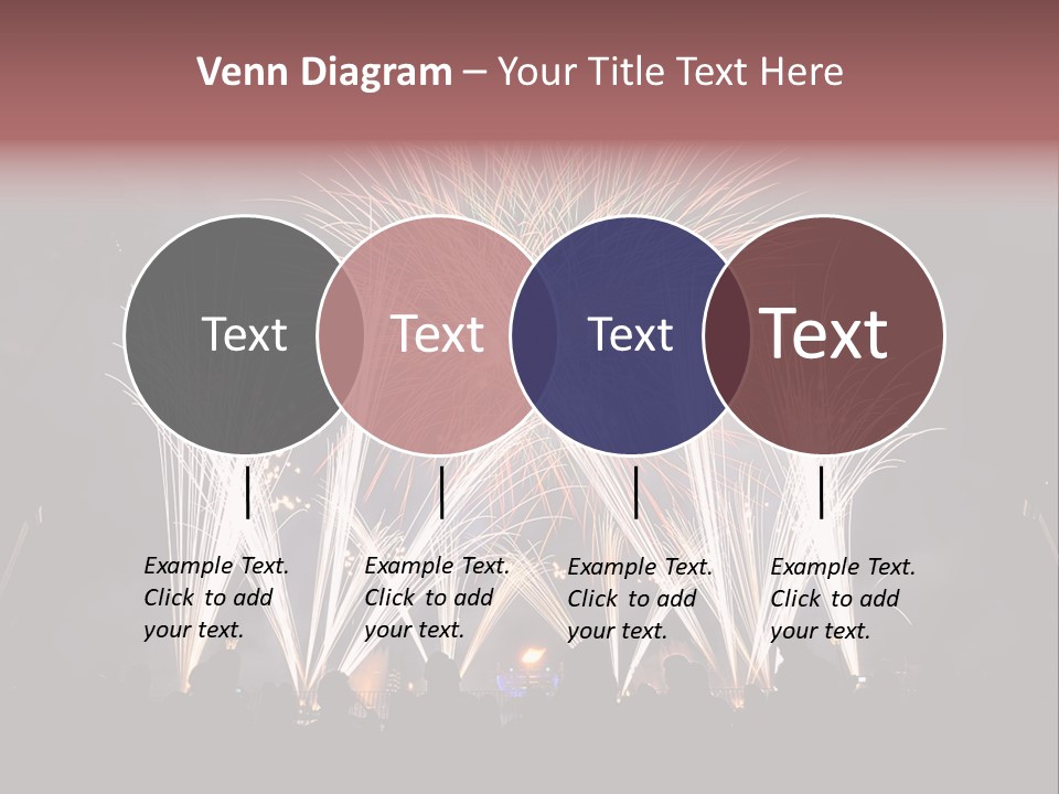 A Group Of People Watching A Fireworks Display PowerPoint Template