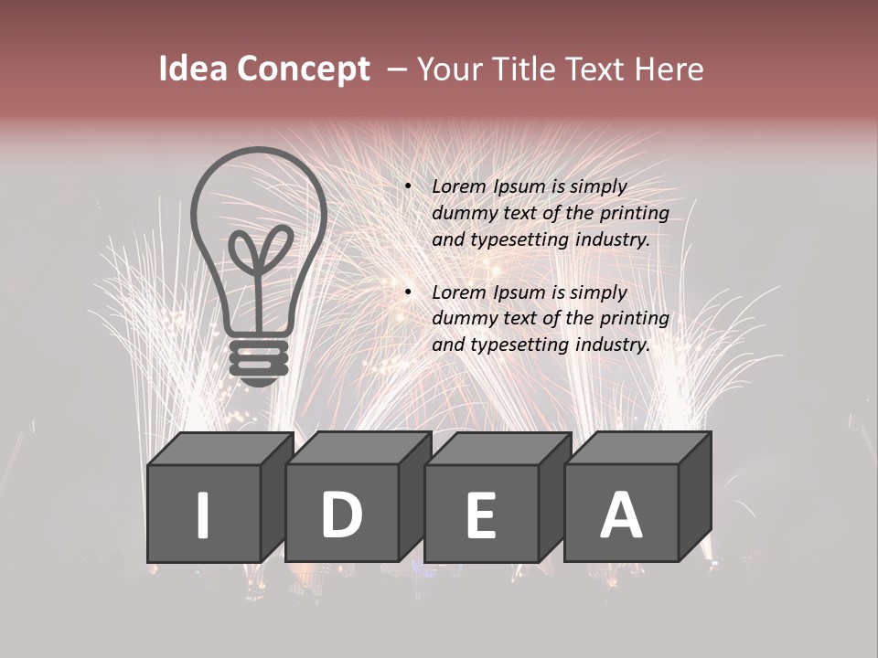 A Group Of People Watching A Fireworks Display PowerPoint Template