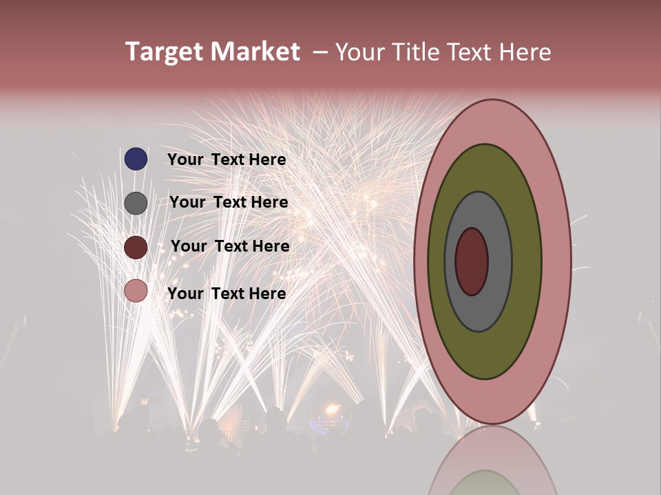 A Group Of People Watching A Fireworks Display PowerPoint Template
