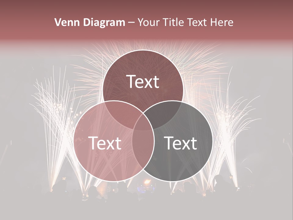 A Group Of People Watching A Fireworks Display PowerPoint Template