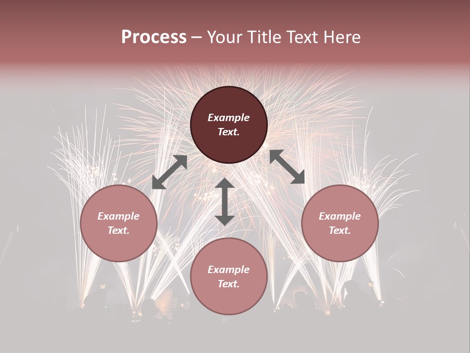 A Group Of People Watching A Fireworks Display PowerPoint Template