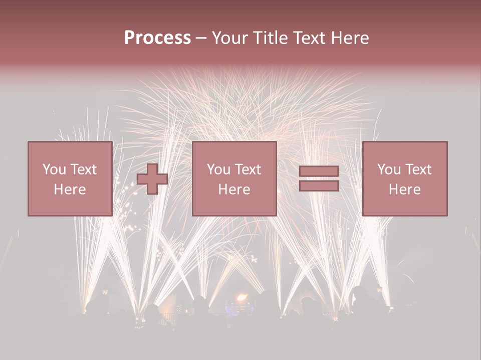 A Group Of People Watching A Fireworks Display PowerPoint Template