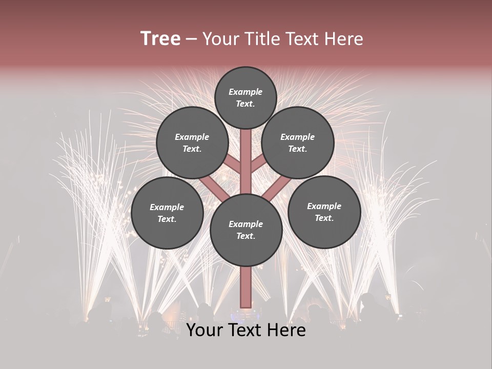 A Group Of People Watching A Fireworks Display PowerPoint Template