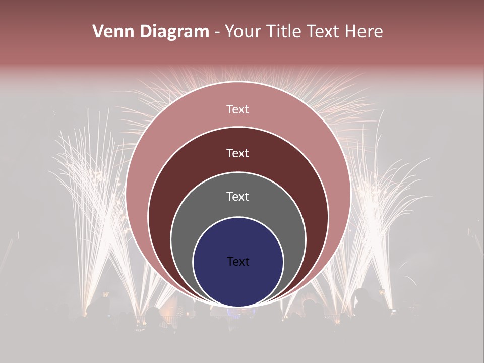 A Group Of People Watching A Fireworks Display PowerPoint Template