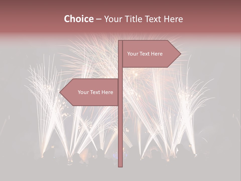 A Group Of People Watching A Fireworks Display PowerPoint Template