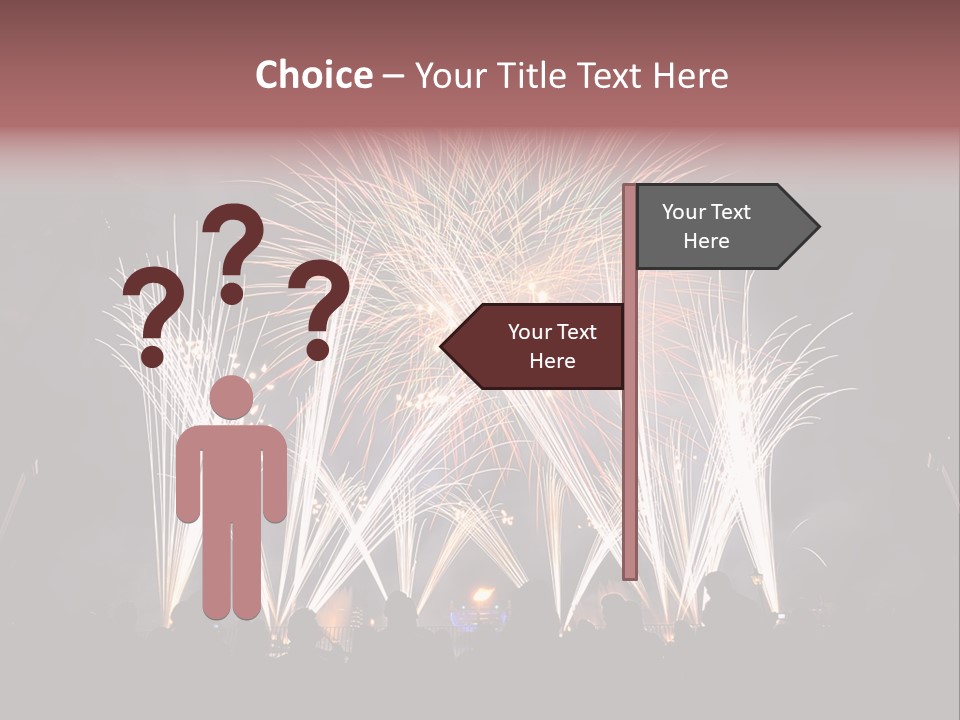 A Group Of People Watching A Fireworks Display PowerPoint Template