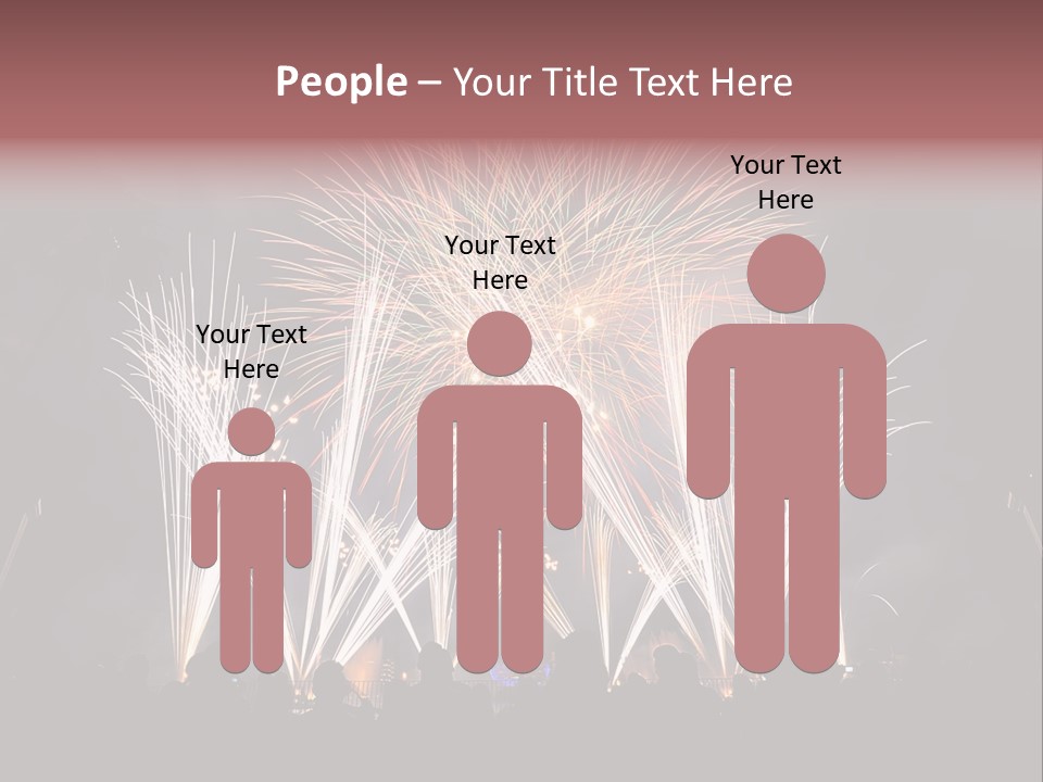 A Group Of People Watching A Fireworks Display PowerPoint Template