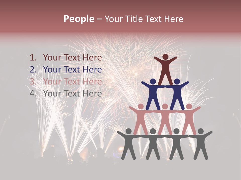 A Group Of People Watching A Fireworks Display PowerPoint Template