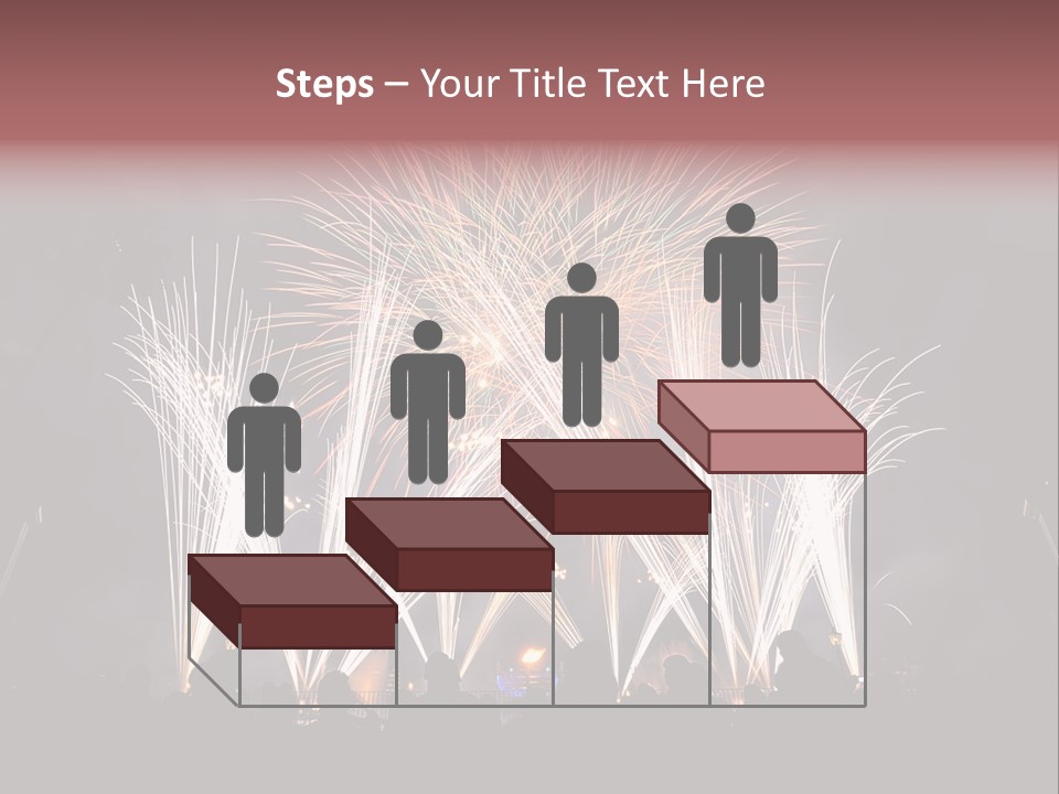 A Group Of People Watching A Fireworks Display PowerPoint Template