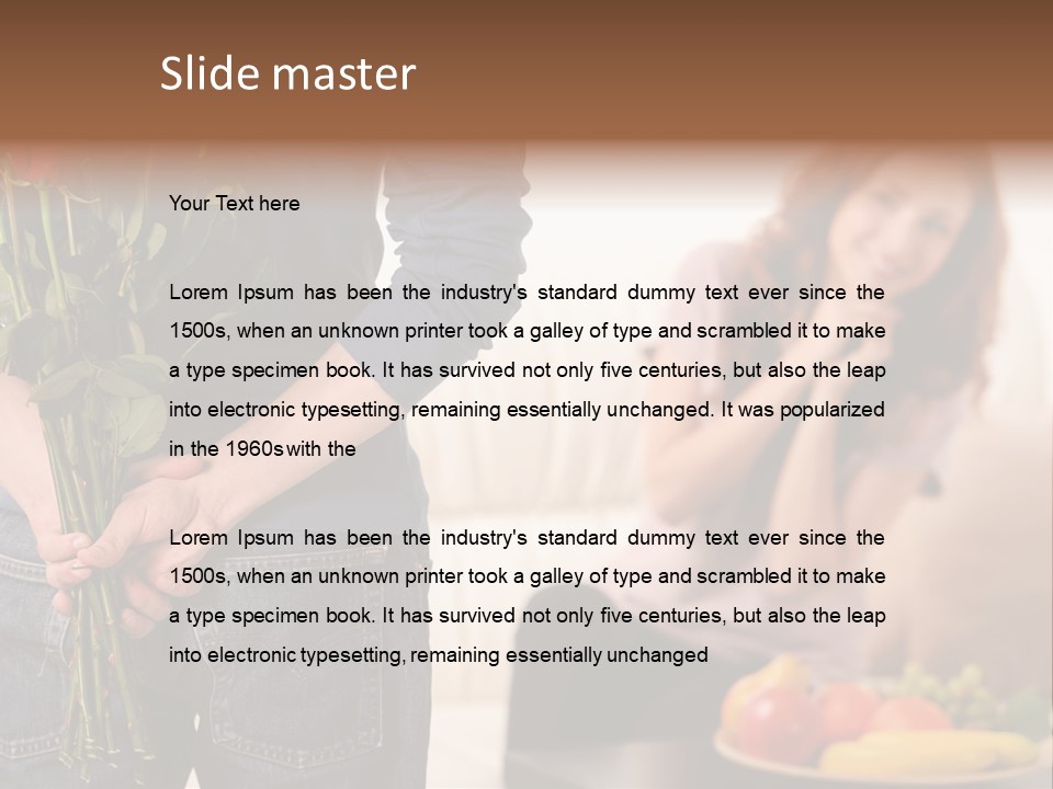 Indoors Female Standing PowerPoint Template