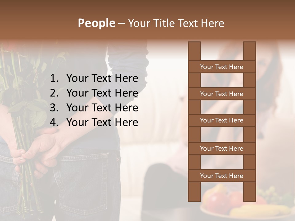 Indoors Female Standing PowerPoint Template
