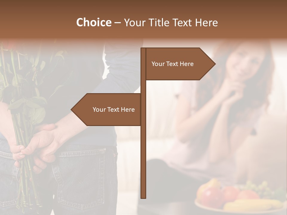 Indoors Female Standing PowerPoint Template