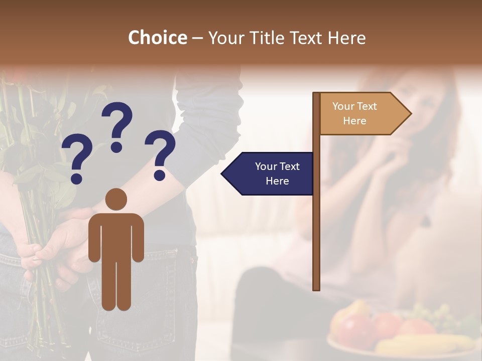 Indoors Female Standing PowerPoint Template