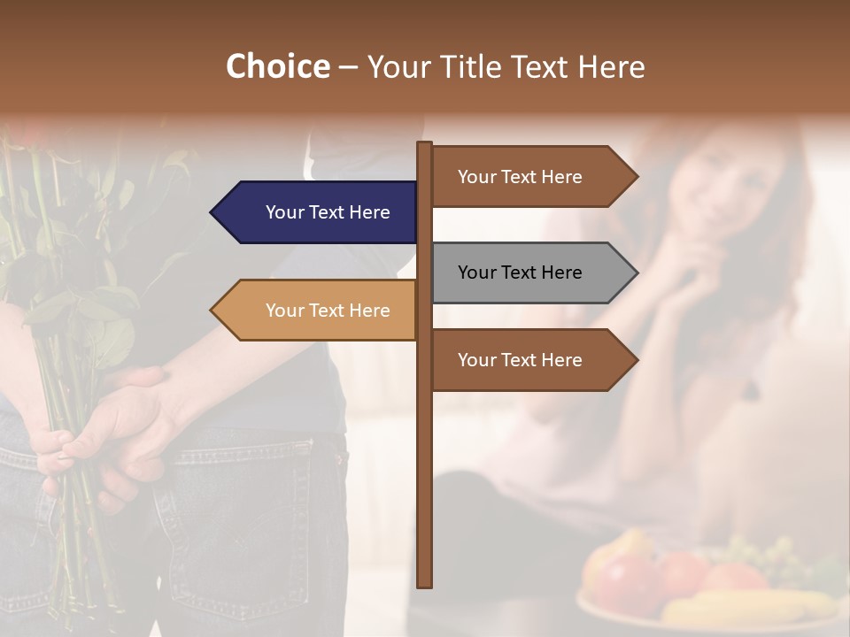 Indoors Female Standing PowerPoint Template