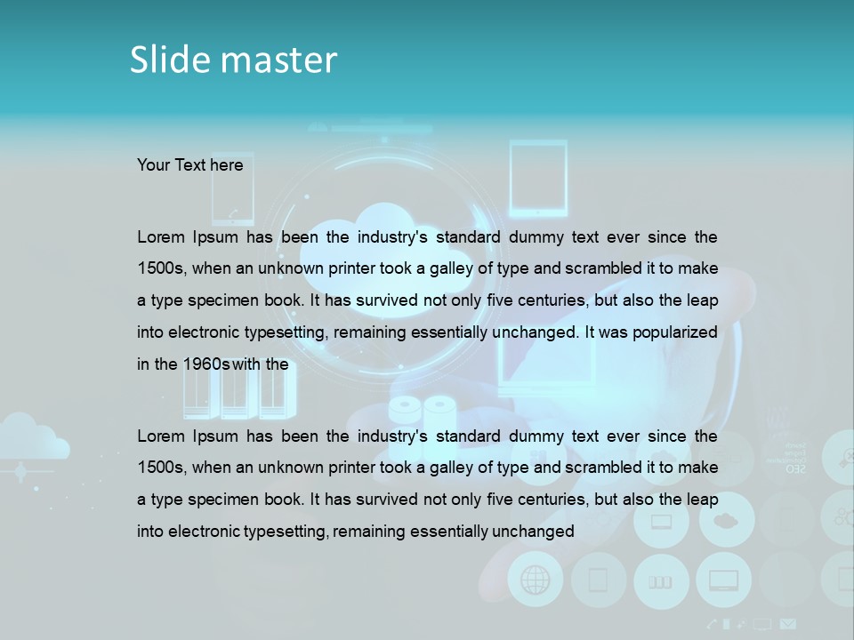 Whiteboard Businessman Interface PowerPoint Template